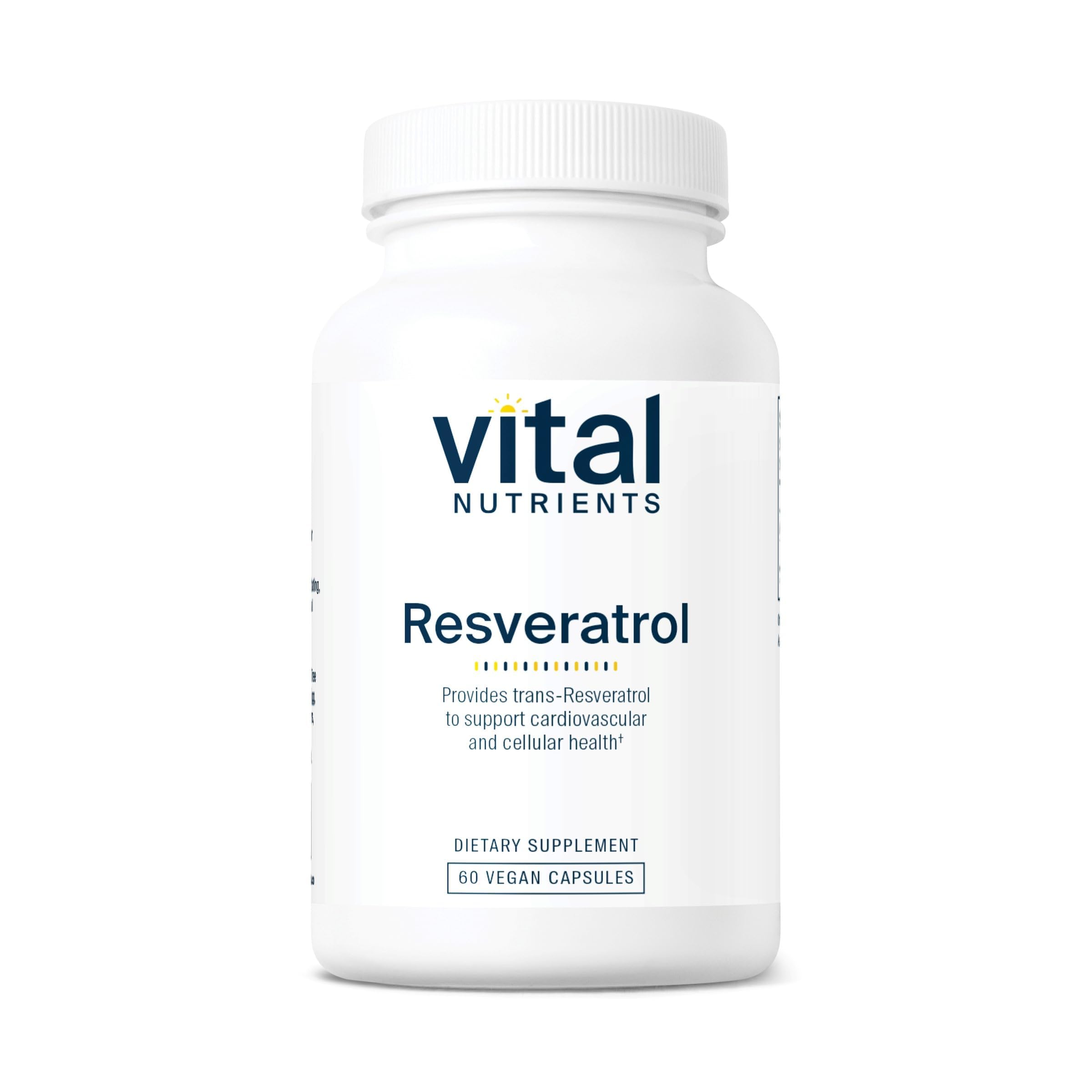 Vital Nutrients Resveratrol | Ultra High Potency Antioxidant | Trans Resveratrol for Cardiovascular and Cell Health Support* | Vegan Supplement | Gluten, Dairy and Soy Free | Non-GMO | 60 Capsules
