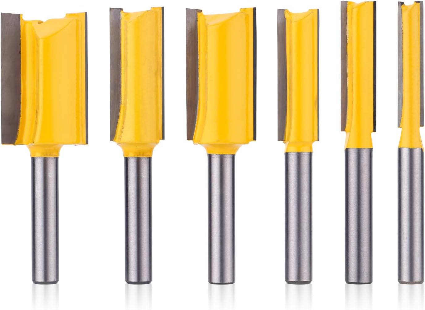 Set 6 Punte Fresatrici Dritte 1/4" per Legno