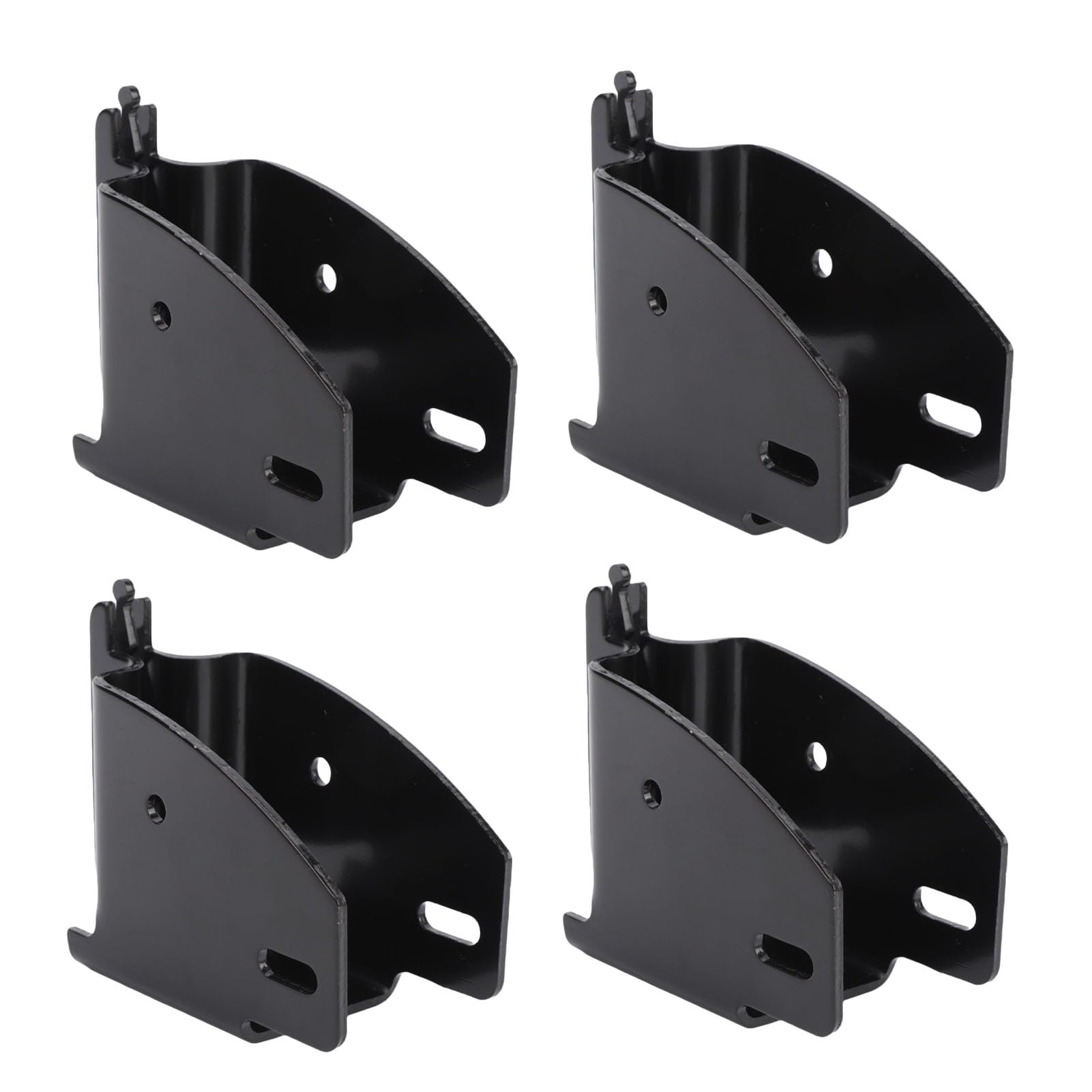 Asixxsix Embouts de rails E-Track pour poutres en bois, lot de 4. Accessoires réglables pour rails E-Track : installation facile. Accessoires pour remorques fermées. (Électrophorèse, noir)