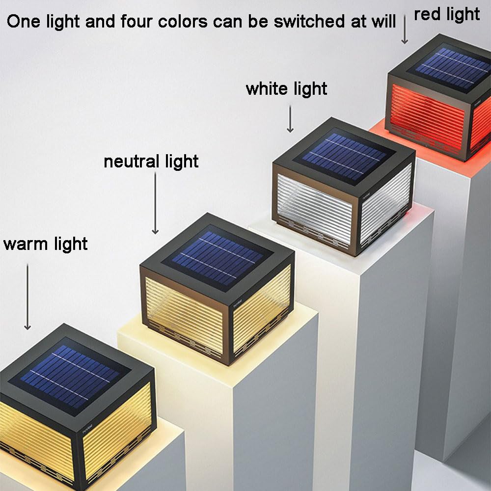 Lampy kolumnowe E27 Nowoczesna minimalistyczna lampa solarna z przezroczystą szklaną lampą podłogową na zewnątrz Latarnia do ogrodu na świeżym powietrzu Regulowane lampy Stigma z 4 źródłami światła