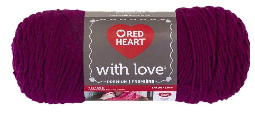 Amazon.com: RED HEART 250233 With Love Yarn, Boysenberry