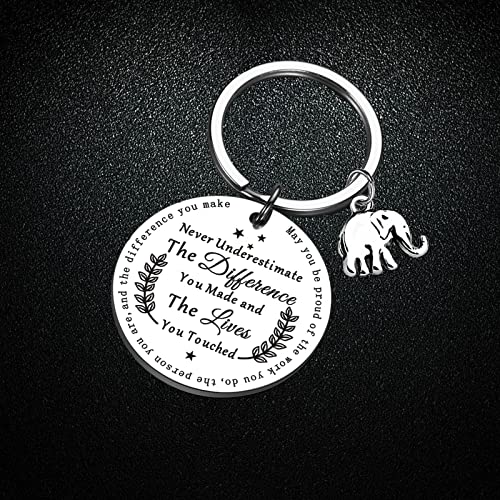 ShTQior Appreciation Gifts Inspirational Elephant KeychainS Thank You Keyring for Women Teacher Volunteer Employee Gifts - Image 4