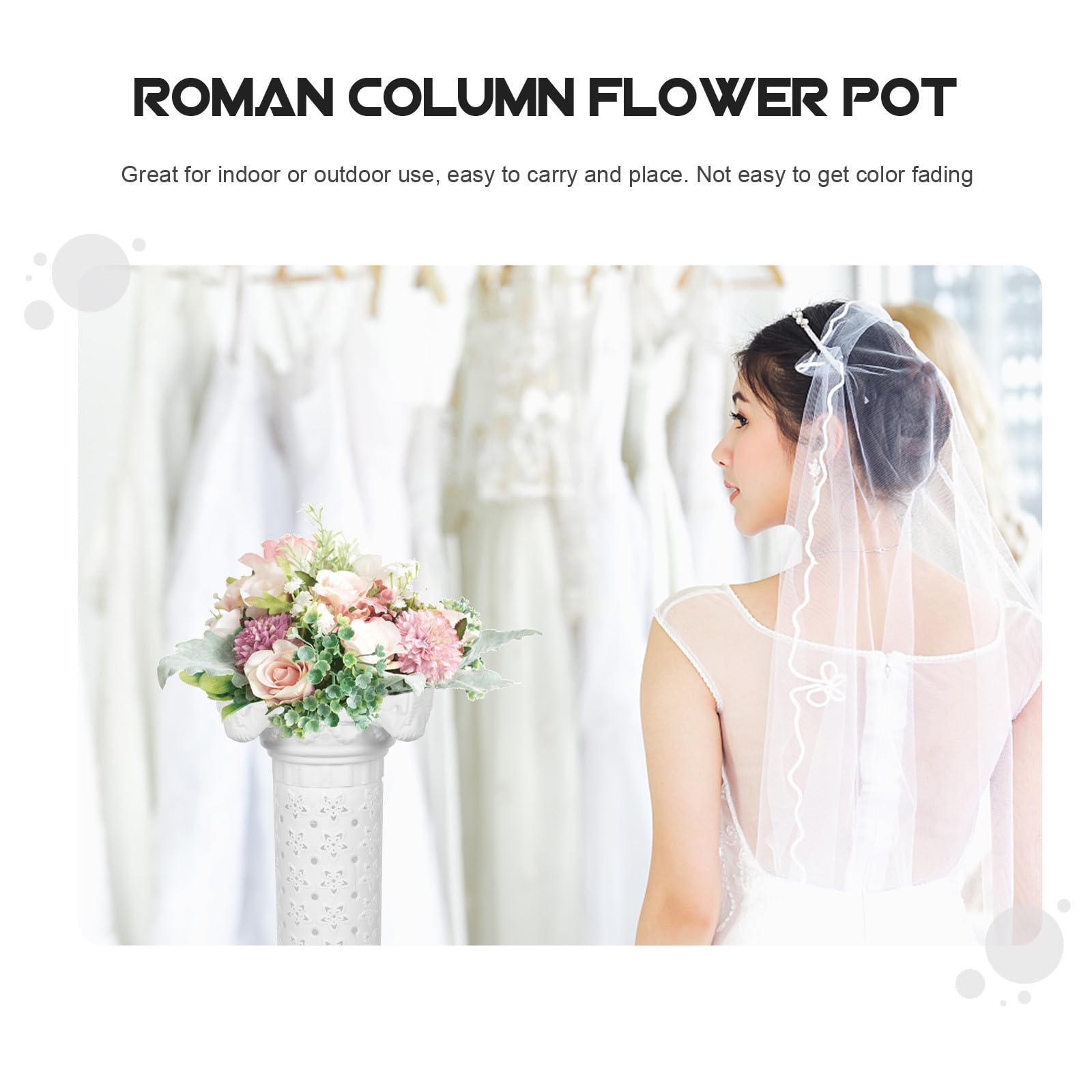 Supvox Römische Hochzeitssäule aus Kunststoff Hohle Dekosäule mit Blumenständer Wetterfeste Tischdeko für Hochzeitsfeier und Wegweiser Zufälliger Stil
