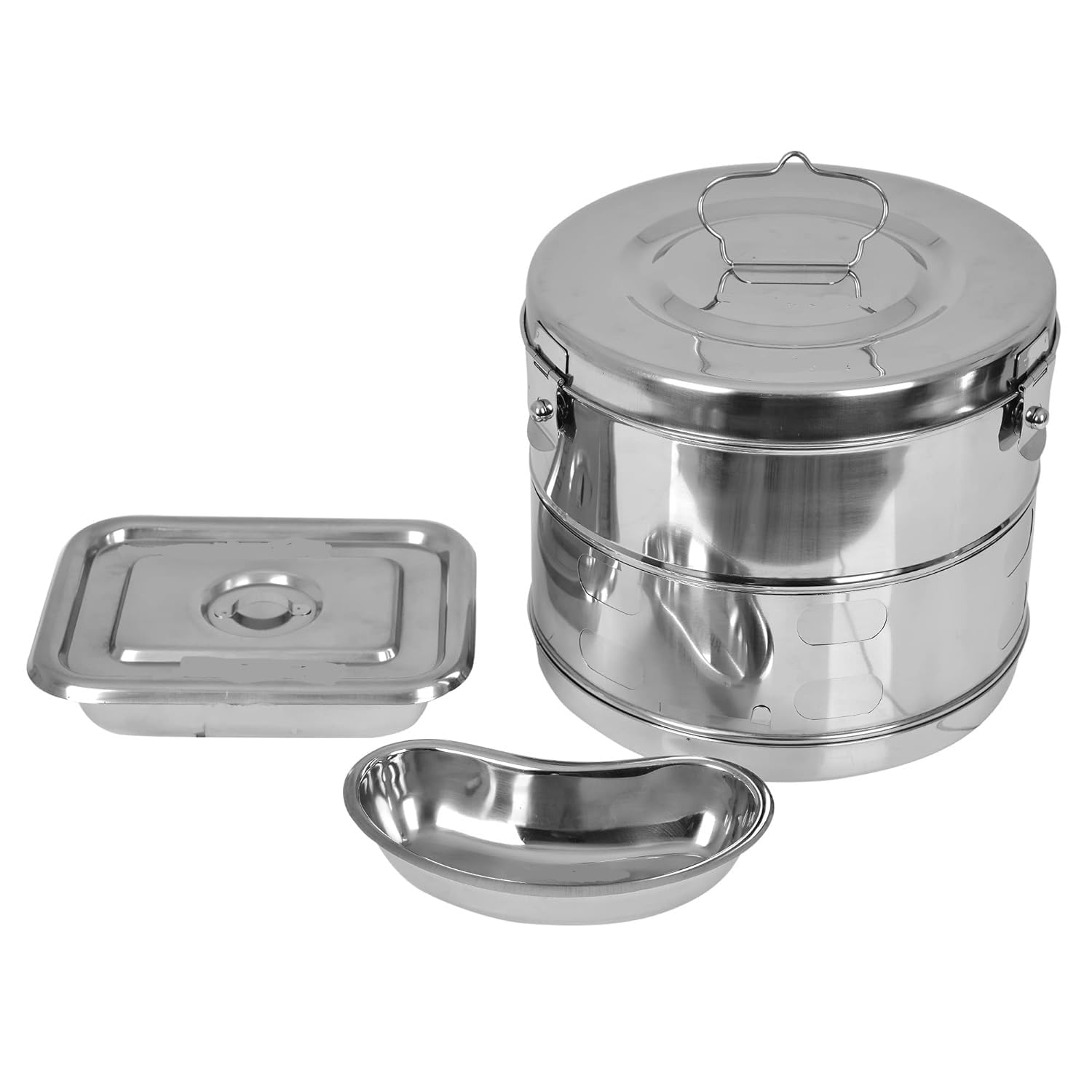 Mowell Dressing Drum Autoclave 9 x 9Inch | Instrument Tray with Cover 8 x 6 |Kidney Tray 9 Inch Heavy Duty Stainless Steel Combo Offrer Pack of 3 pcs (B09J581BWB) Amazon Price History, Amazon Price Tracker