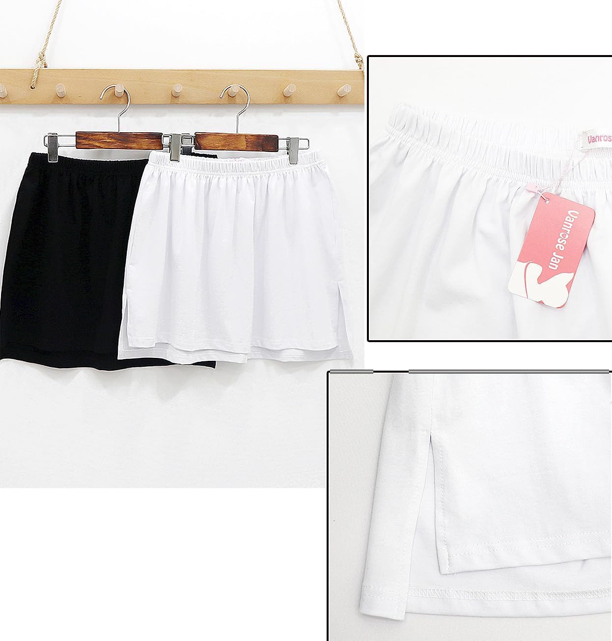 Vanrose Jan Cotton Shirt Extension for Legging Layering Fake Top Black Gray Plus Size S-5XL - Image 6