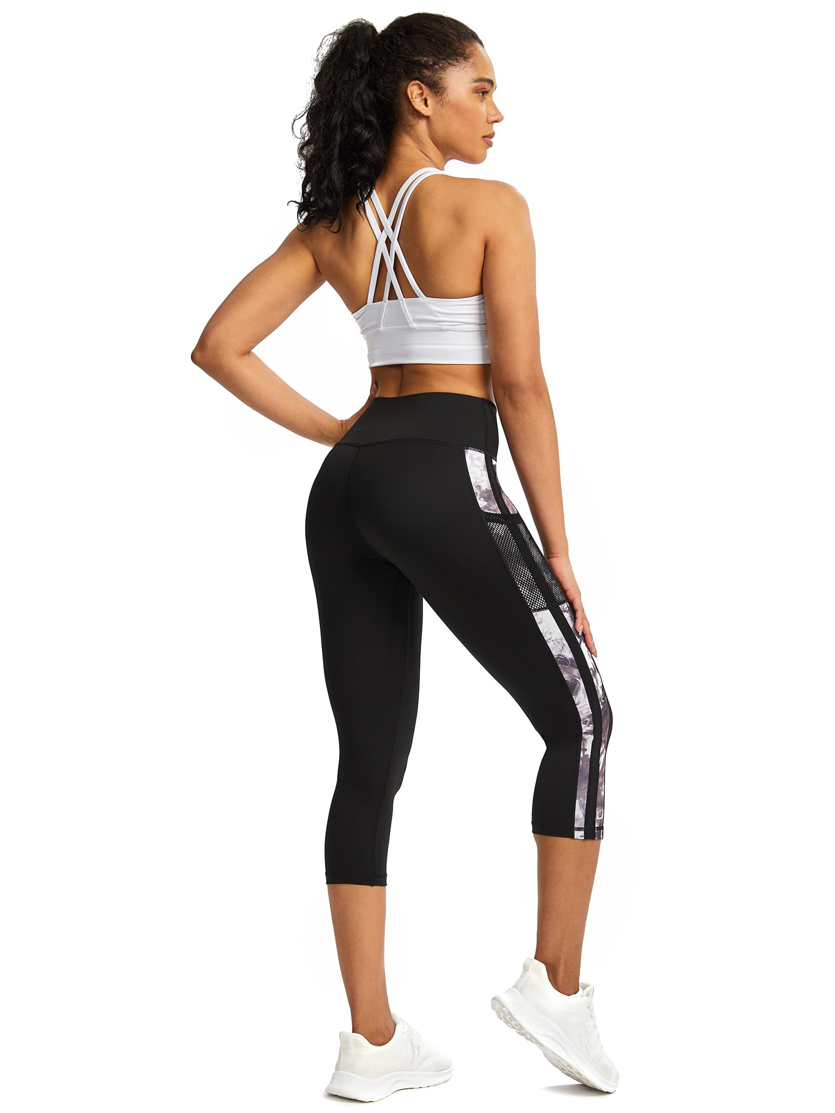 Leggings para mujer 3/4 pantalones de chándal para mujer con bolsillos, pantalones deportivos para mujer, 3/4 opacos, pantalones de fitness para mujer