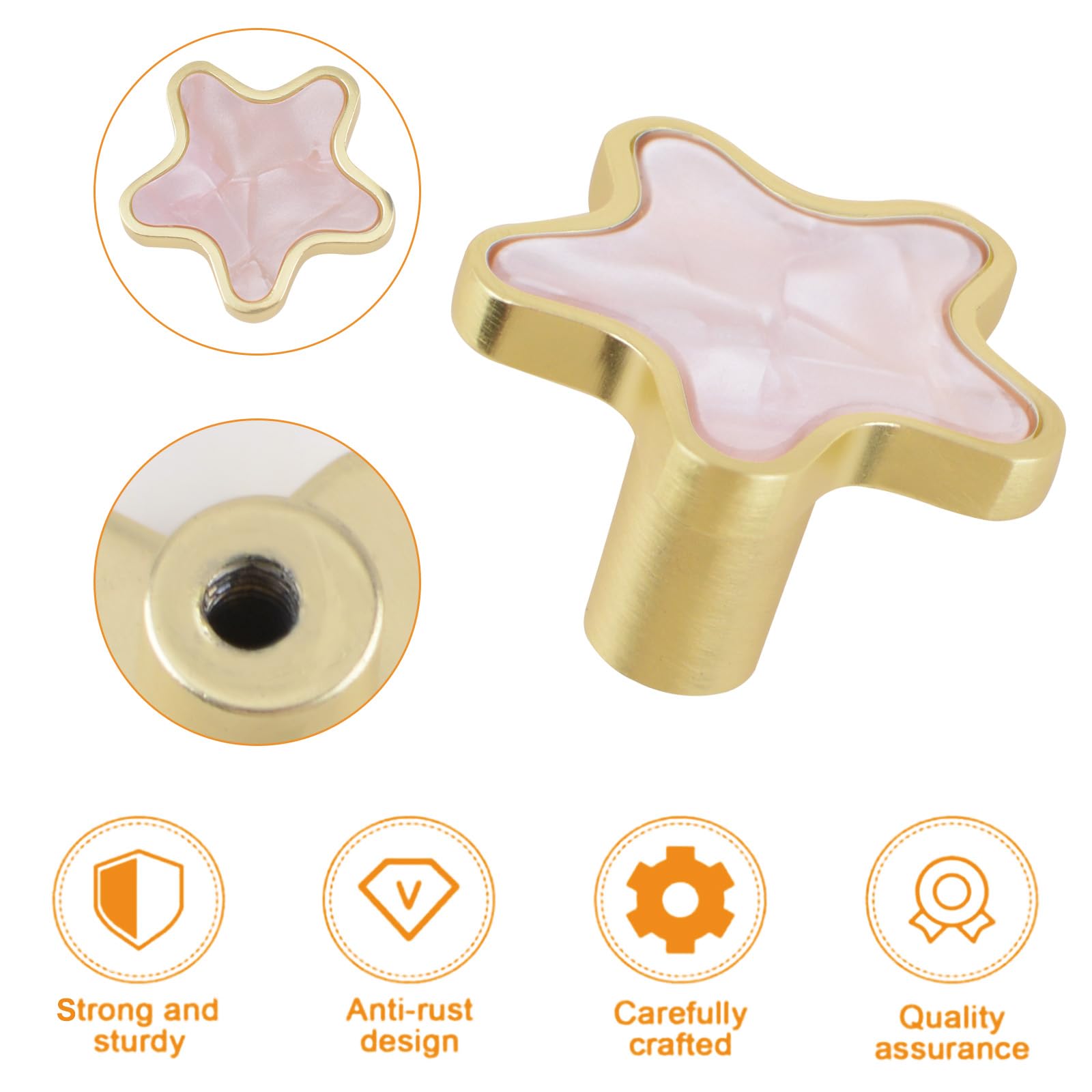 MOROBOR Decorative Star Kitchen Cabinet Knobs - Image 3