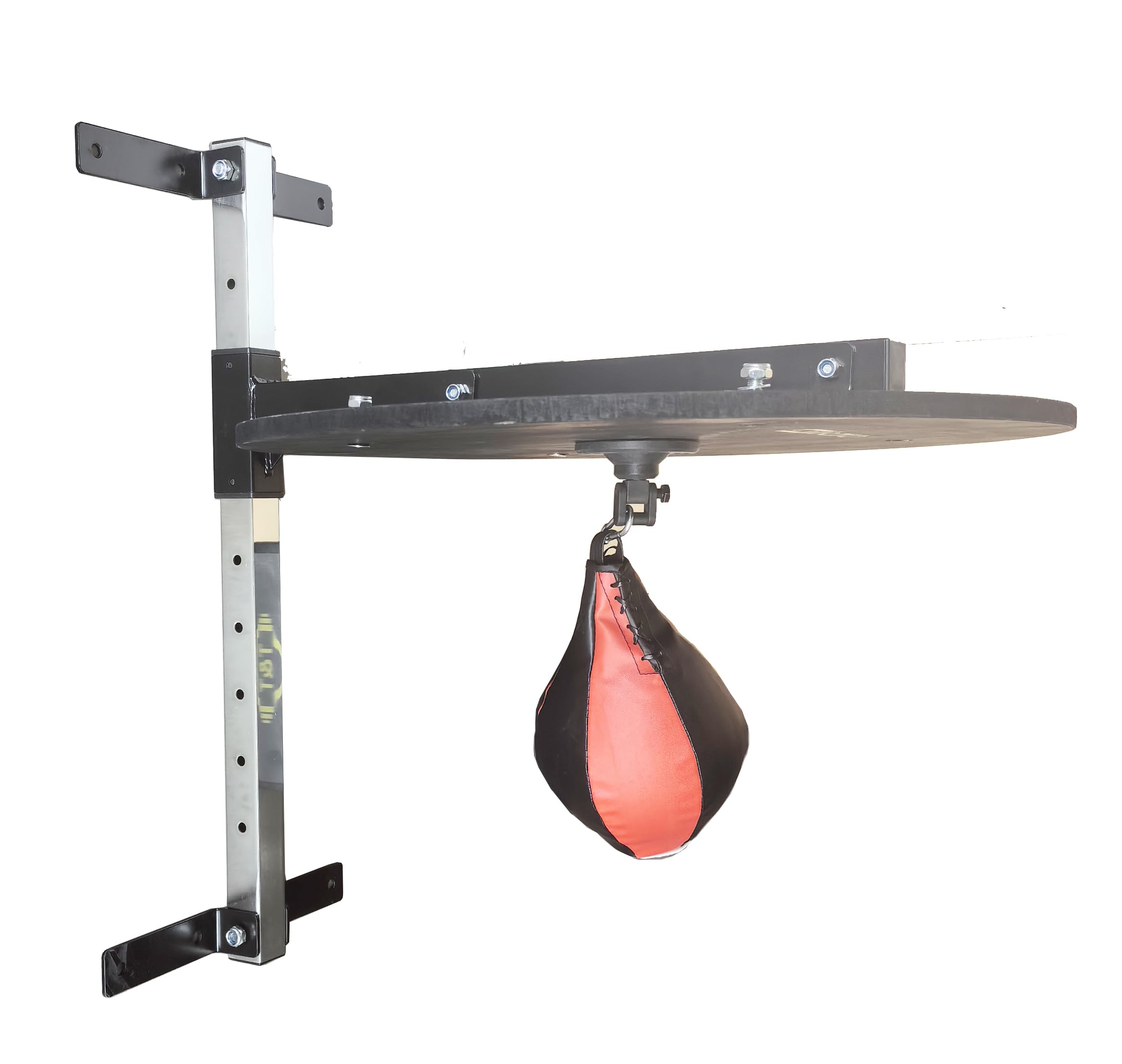 LISARO Pelota de velocidad para montaje en pared, altura ajustable, para entrenamiento de boxeo rápido e intenso, plataforma de madera estable de 60 cm, incluye pelota de reacción de boxeo, juego de
