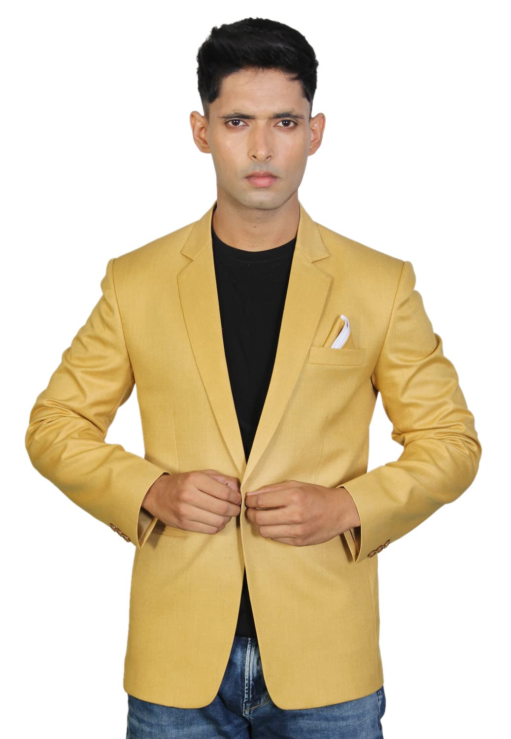 MINAAR CREATIONSMen's Casual Slim One Button Solid Blazer Suit Jacket (40)