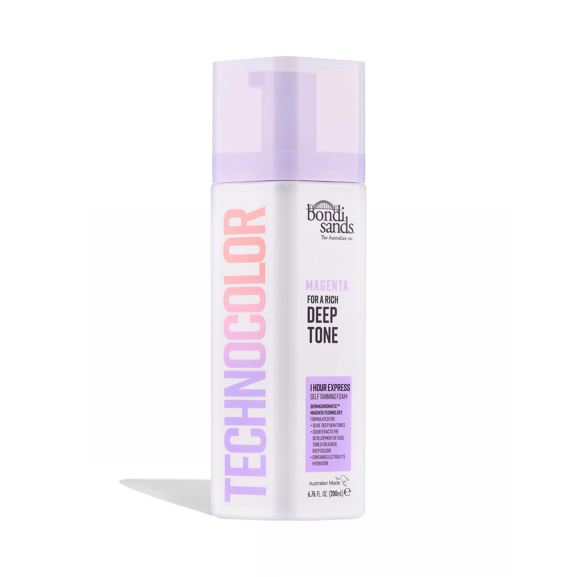 Bondi Sands Technocolor 1 Hour Express Self Tanning Foam, Innovative Formula, Hydrates for Natural Enhanced Skin Results, Available in 4 Shades