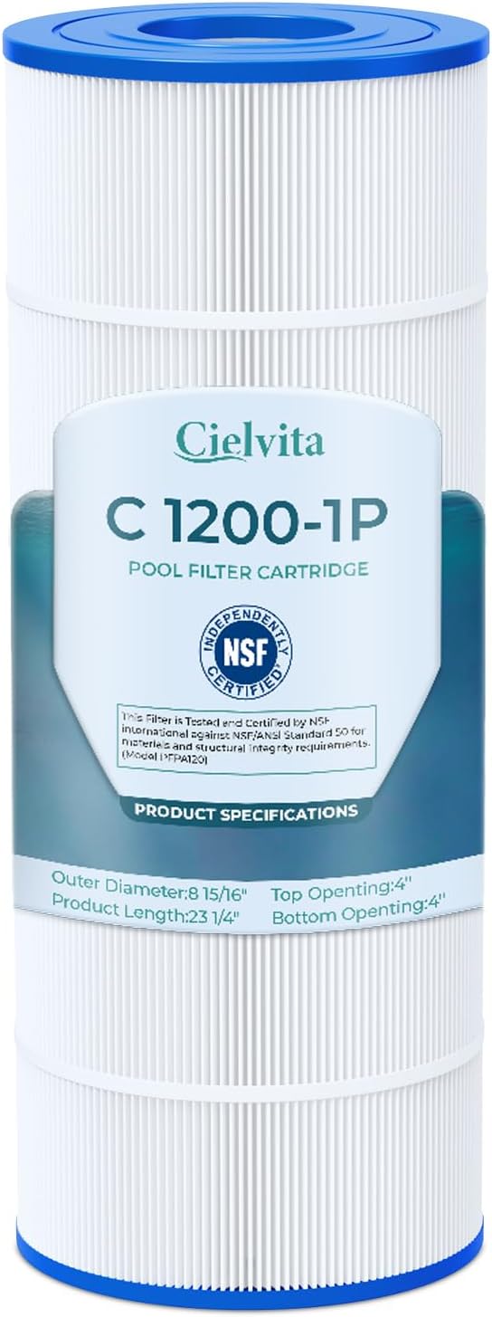 Cielvita C1200 4 oz Media Pool Filter Cartridge Replacement for Hayward StarClear Plus C1200, Replaces Hayward CX1200RE, Pleatco PA120, Unicel C-8412, Filbur FC-1293, NSF/ANSI 50 Certified, 120 sq.ft