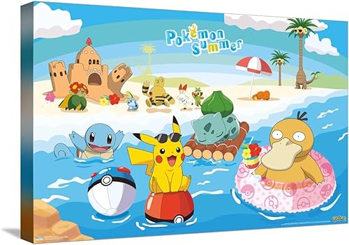 Trends International Pokémon - Póster de pared de lienzo de verano