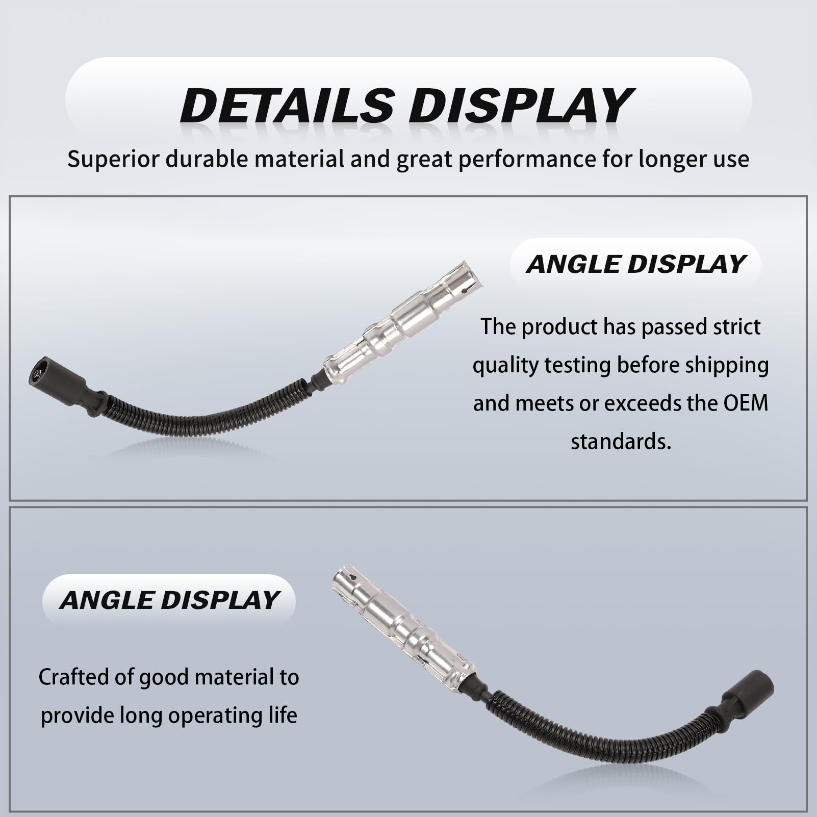 Lot de 4 câbles de bougie d'allumage compatibles avec classe A (W169) et Classe B (W245) Remplace les modèles OEM A2661500118, A2661500218, A2661500618, A2661500618, A2661500718