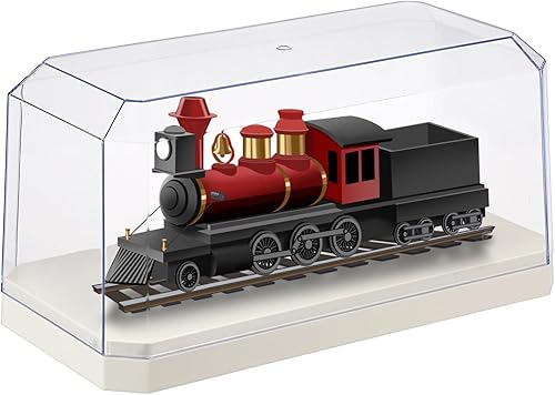 Miniatura 9 de Hipiwe Vitrina de exhibición a prueba de polvo, modelo de coches, escaparate rectangular coleccionable, caja de exhibición con base beige, vitrina