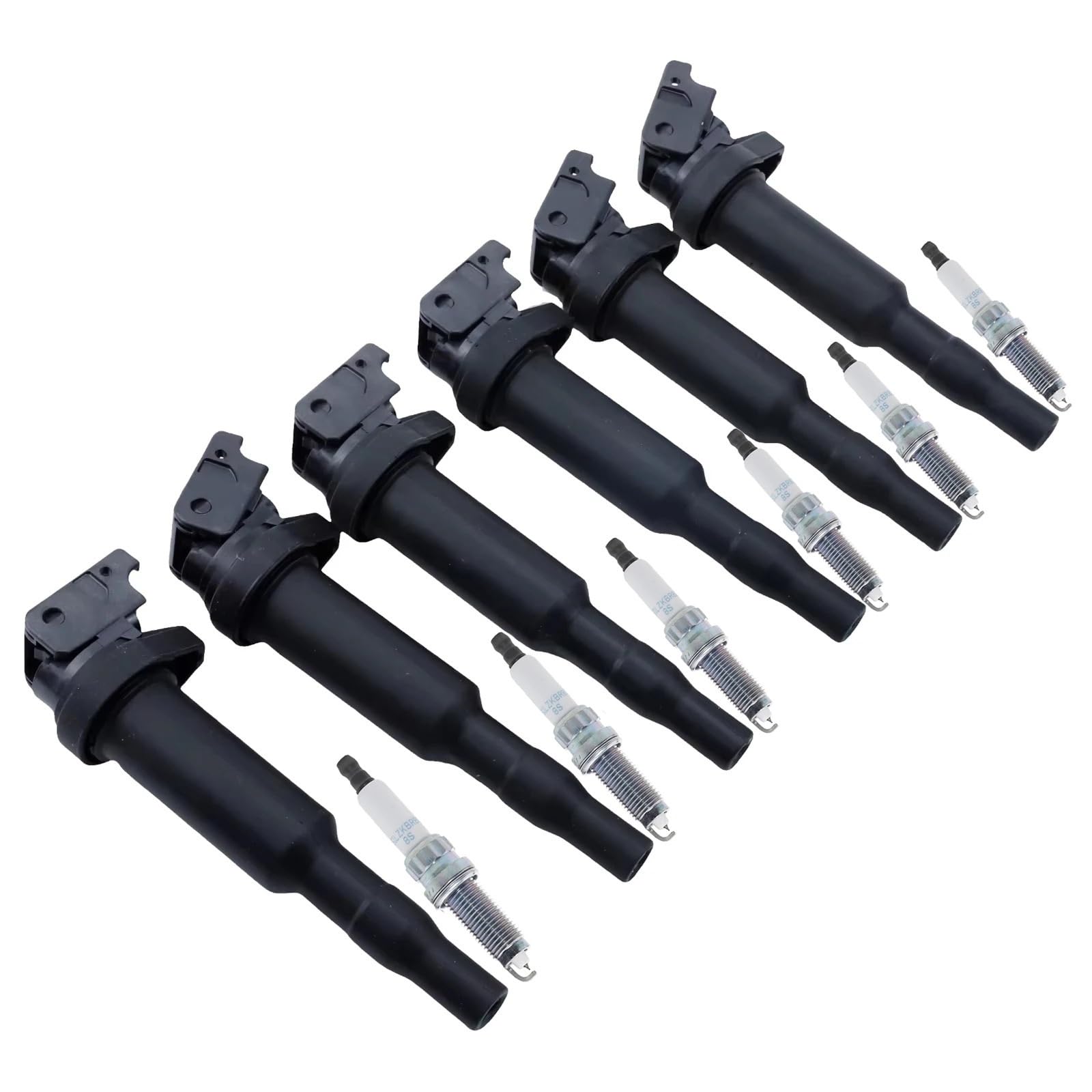Bobina De Encendido De Gasolina 6 uds bobina de encendido y bujías para BMW 325i 328i 330i 525i 530i E81 F22 F23 E46 E90 F33 X3 E83 X5 7 reemplazar