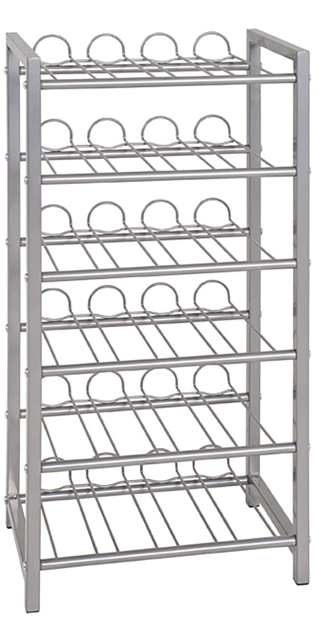 HAKU Wine Rack 24-bottle wine rack, silver-grey, metal – Dimensions: W 34 x H 72 x D 22 cm, Style: Modern