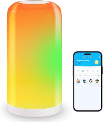 DAYBETTER BGRIC Smart Bedside Lamps, Touch Lamps for Nightstand, LED Lamp Compatible with Alexa and Google Home, Color Changing Lamp for Bedroom Living Room,70+ Scene Mode Only for 2.4GHz WiFi