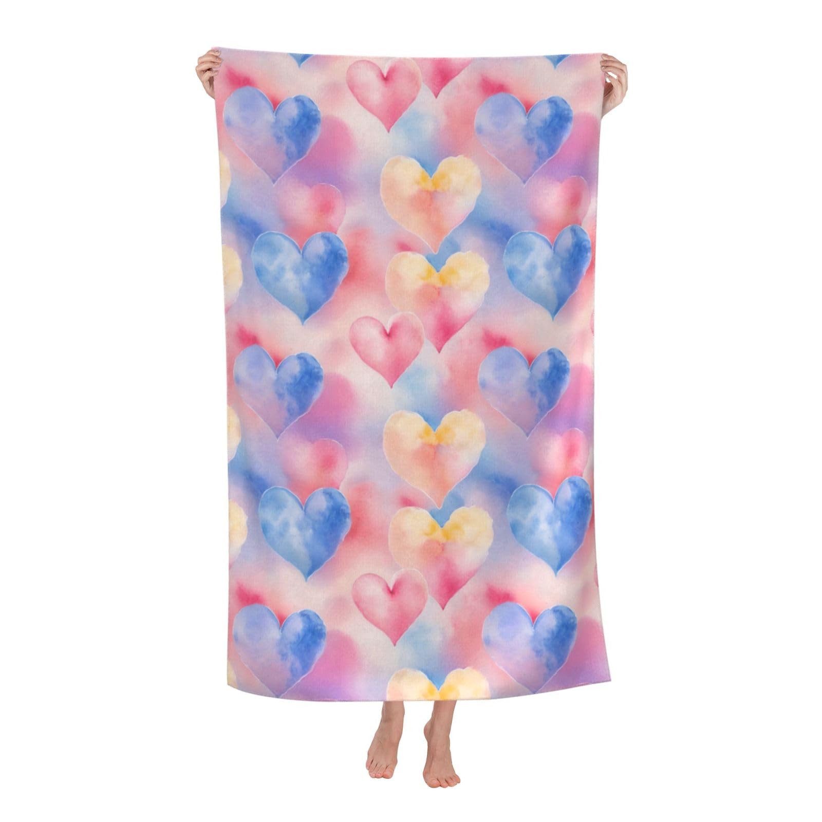 Pojknbv White Rainbow. Print Oversized Adult Beach Towel Quick-Dry Comfortable Lightweight Travel Pool Camping