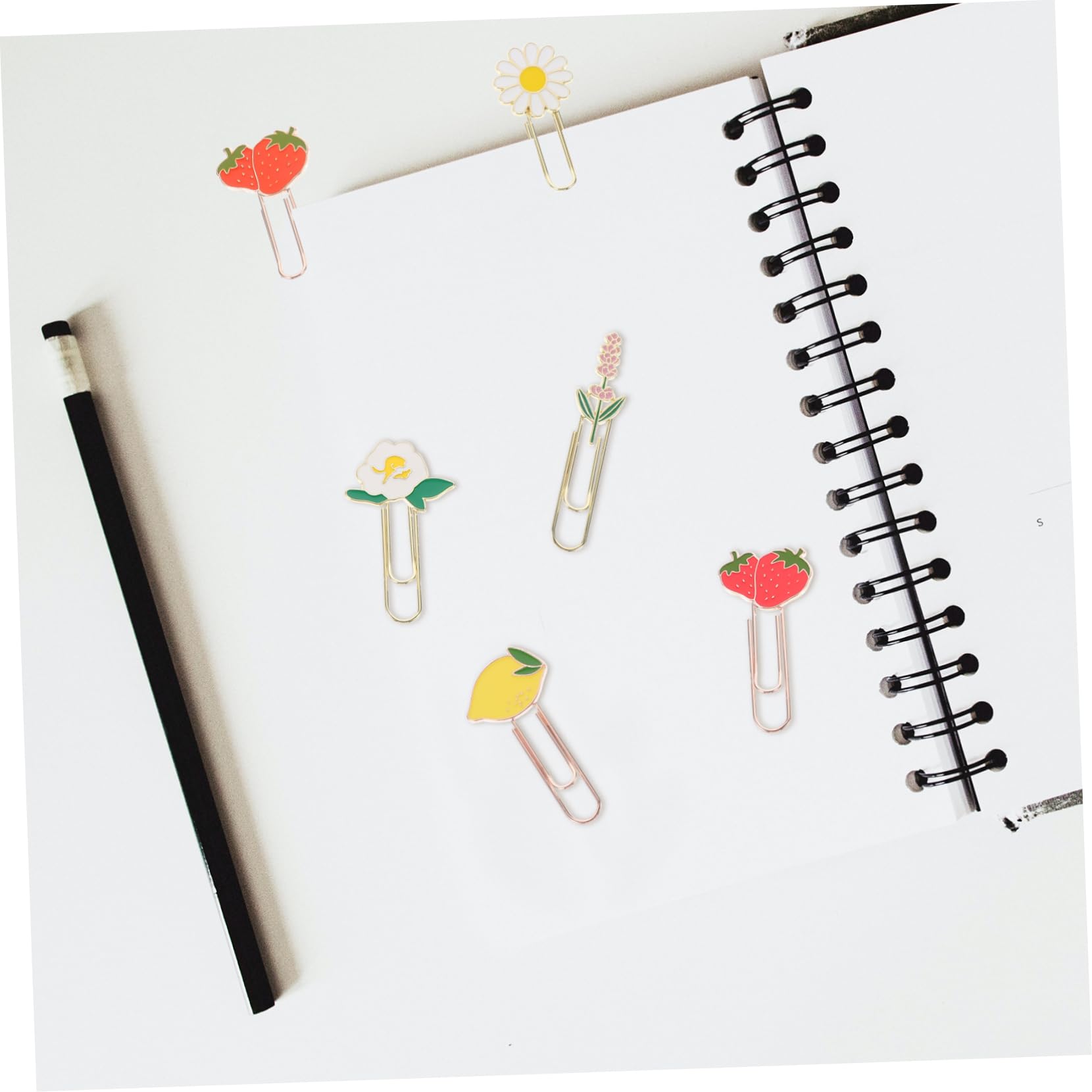 Uonlytech 4 Set Clip Carta Metallo Clip Decorative Per Ufficio E Delicate Per Documenti Adatte Per Biglietti Visita E Quaderni 6 Pezzi*4