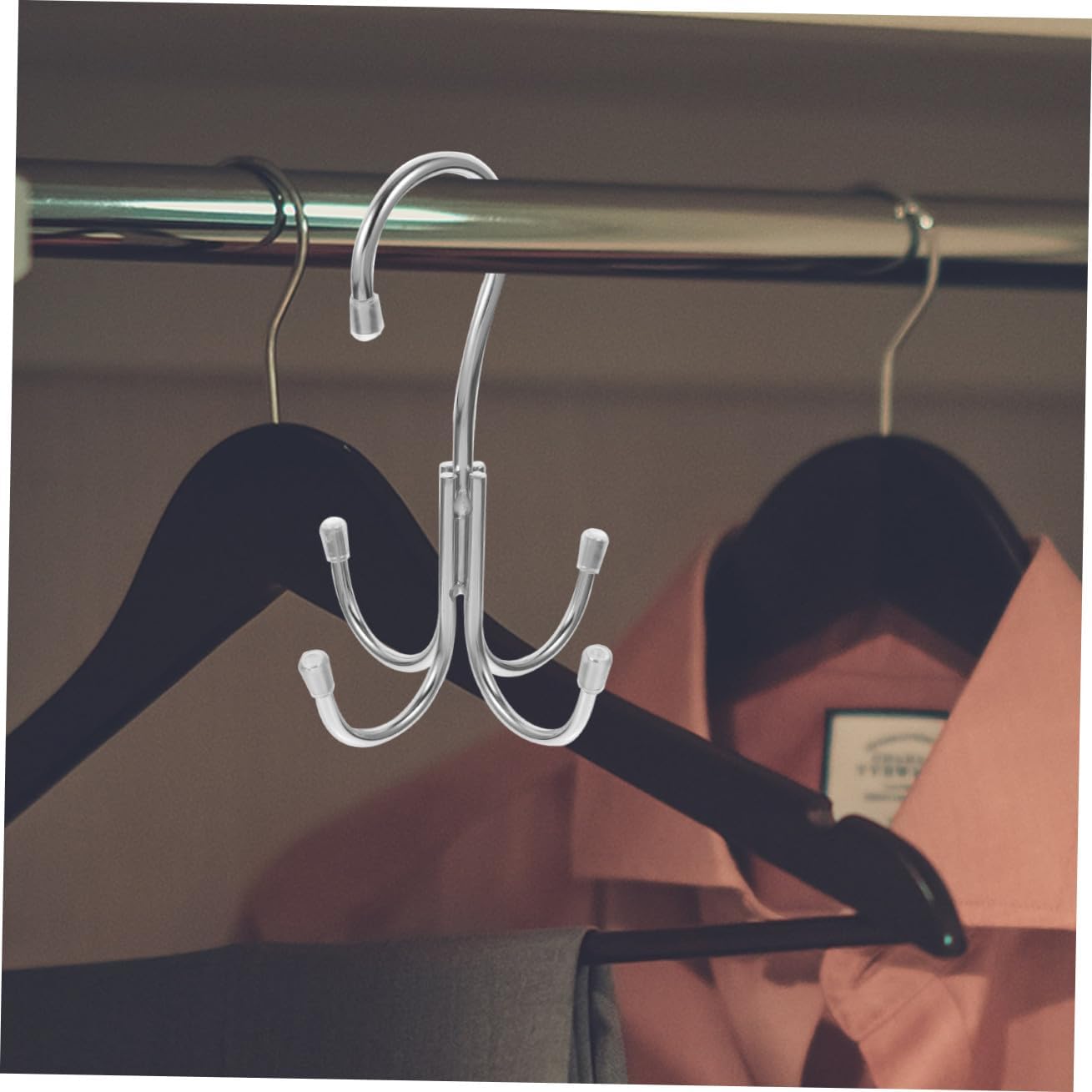 ULTECHNOVO 2Pcs Purse Hook Hanger for Closet Multi Functional Scarf Tie and Bag Organizer with Strong Load Bearing Capacity for Neat Wardrobe Storage
