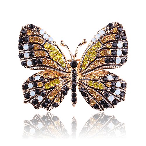 Image of Kaichen Butterfly Colorful Rhinestone Brooch, Jewelry Gift for Women, Girls, Ladies, Exquisite Packaging