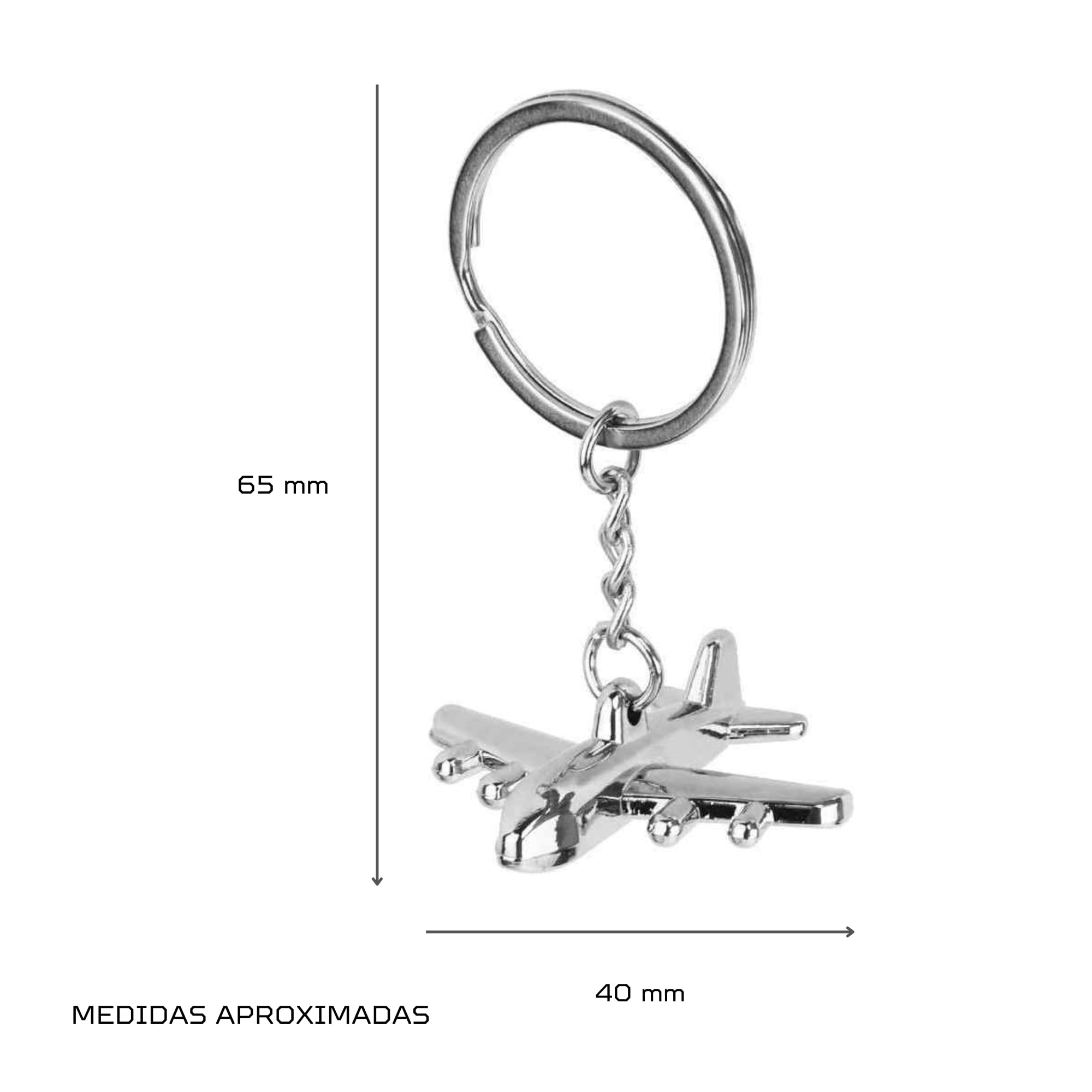 Llavero metálico en forma de Avion, Key Chain plane, 1 Unidad - imagen 4