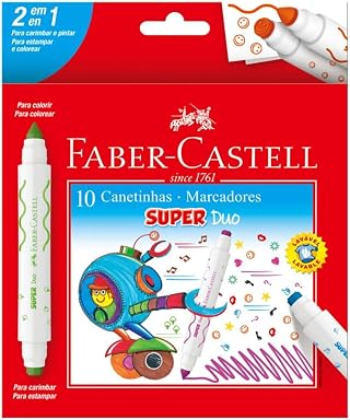 HIDROGRAFICA 2 PONTAS SUPER DUO, Faber-Castell, DUO150610, Multicor