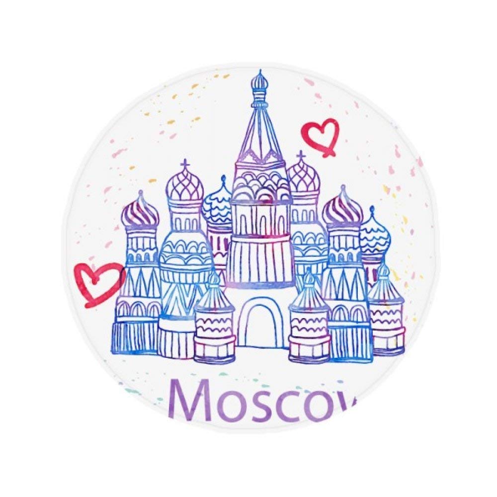 Tapis de sol rond Moscou Saint-Basil antidérapant en polyester filé multicolore 50cm