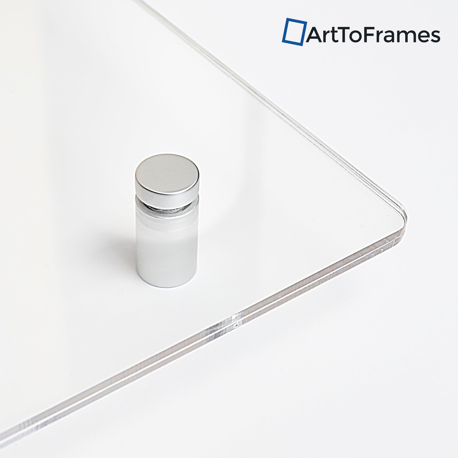 ArtToFrames 19x25mm Polished Chrome Acrylic Standoff - 4 Pack with Screws and Anchors