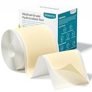 Dimora Medical Grade Hydrocolloid Bandage Roll 2in 16ft Highly Absorbent Hydrocolloid Dressings for Wound Care Burn Blister Pimple