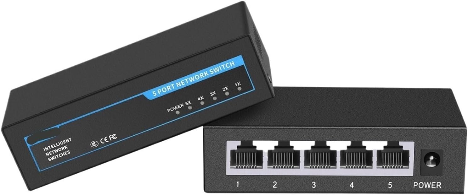1 Pcs 5 8 10 Port Gigabit Switch Fast Ethernet Switch 1000Mbps Smart Network Switch Gigabit High Performance RJ45 Hub Internet Splitter(1005GS)