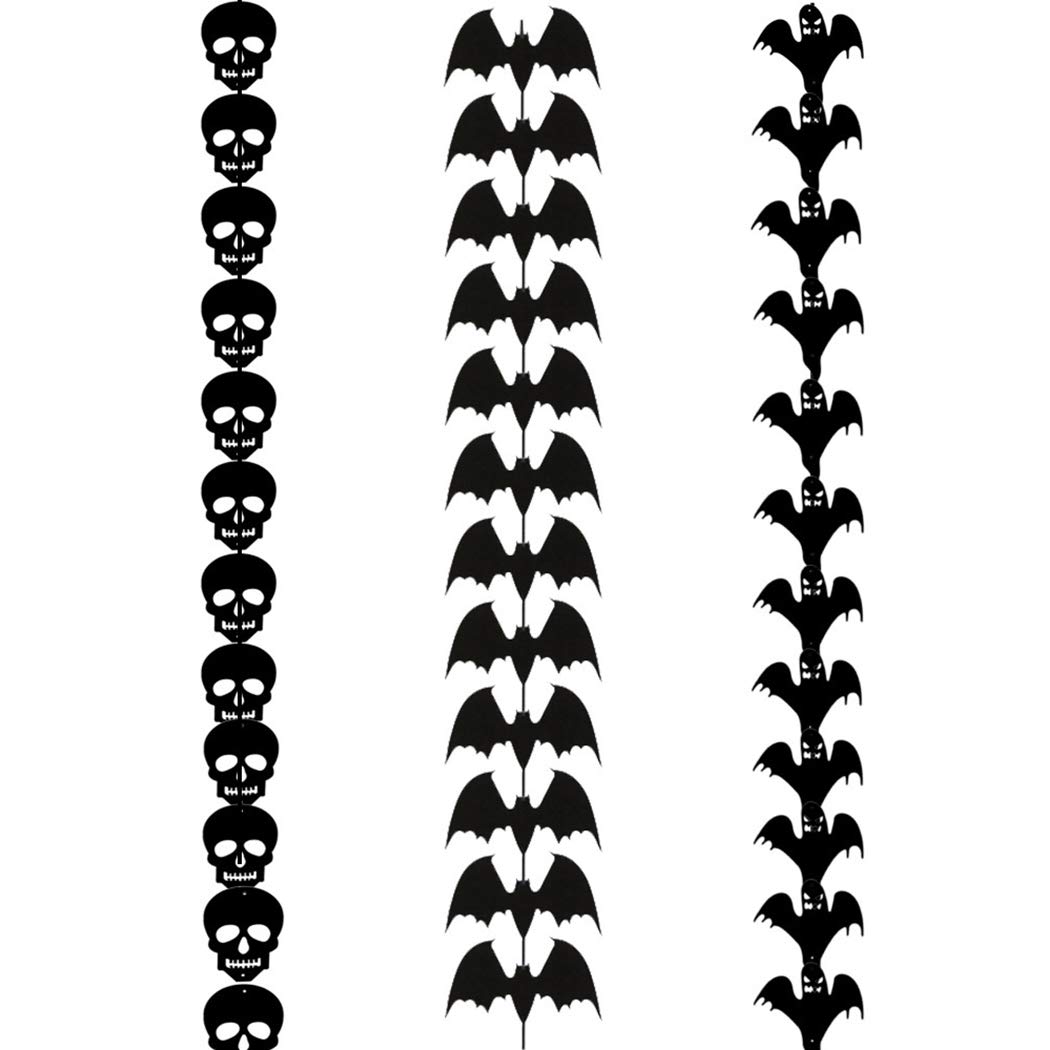 FunPa 3 Sets Halloween Ornament Bat Ghost Party Decoration Holiday Hanging Decoration