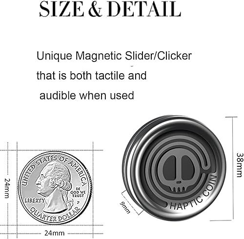 Miniatura 2 de Haptic Coin Fidget Slider EDC Fidget Clicker Juguete magnético para la oficina para adultos color plateado