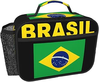 Brazil Brazilian Flags Insulated Lunch Tote Bag for Women Men Reusable Cooler Lunch Box for Picnic Work Travel