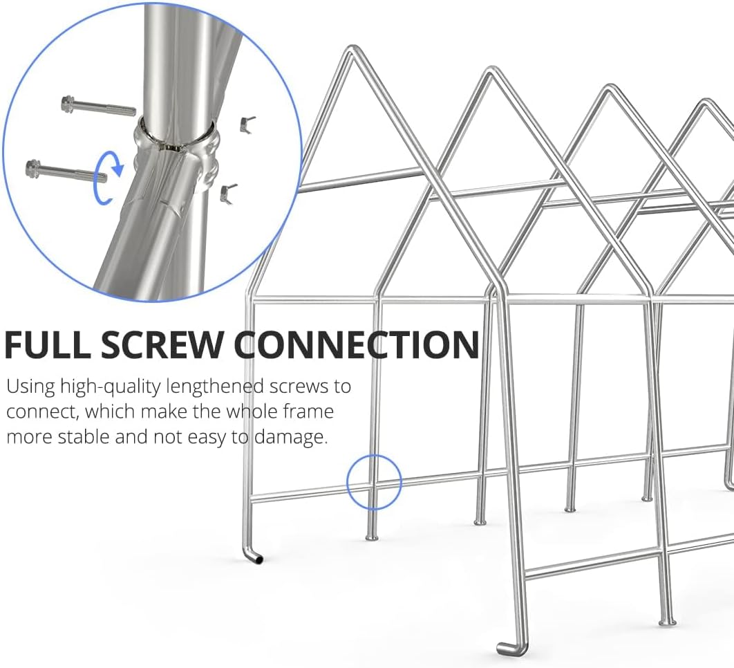 KING BIRD 10 x 20 Heavy Duty Anti-Snow Carport for SUV, Full-Size Truck and Boat, Storage Car Canopy Car Tent Outdoor Instant Garage Boat Shelter with Reinforced Ground Bars-Dark Gray KING BIRD 10 x 20 Heavy Duty Anti-Snow Carport for SUV, Full-Size Truck and Boat, Storage Car Canopy Car Tent Outdoor Instant Garage Boat Shelter with Reinforced Ground Bars-Dark Gray