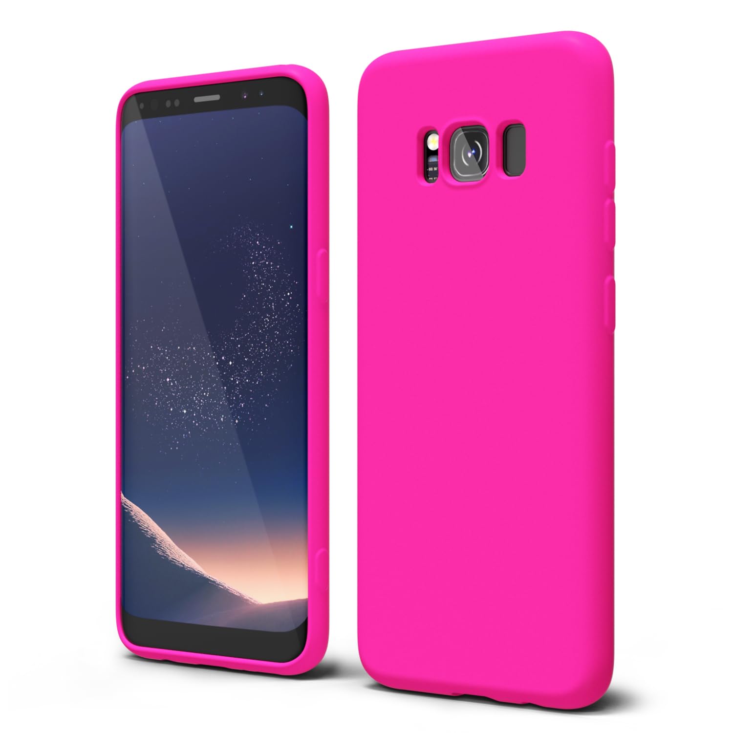 oakxco for Samsung Galaxy S24 Ultra Phone Case Liquid Silicone, Neon Bright Solid Color, Thin Slim Soft Rubber Gel Matte TPU Plain Simple Cover for Women Girl Cute, Hot Pink Fuchsia — view 66