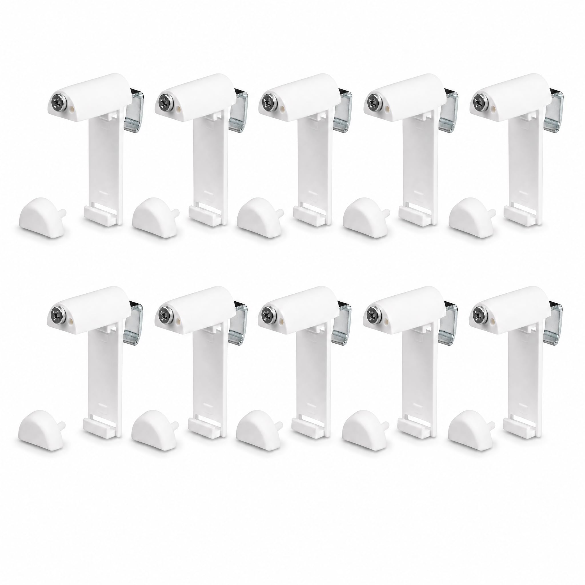 Support Serrage Court avec Support métallique, pour Store Enrouleur Klemmfix/Double/Duo, sans perçage pour Le Serrage, 10 pièces, comme Accessoire Suspension, Fixation sur la fenêtre en PVC