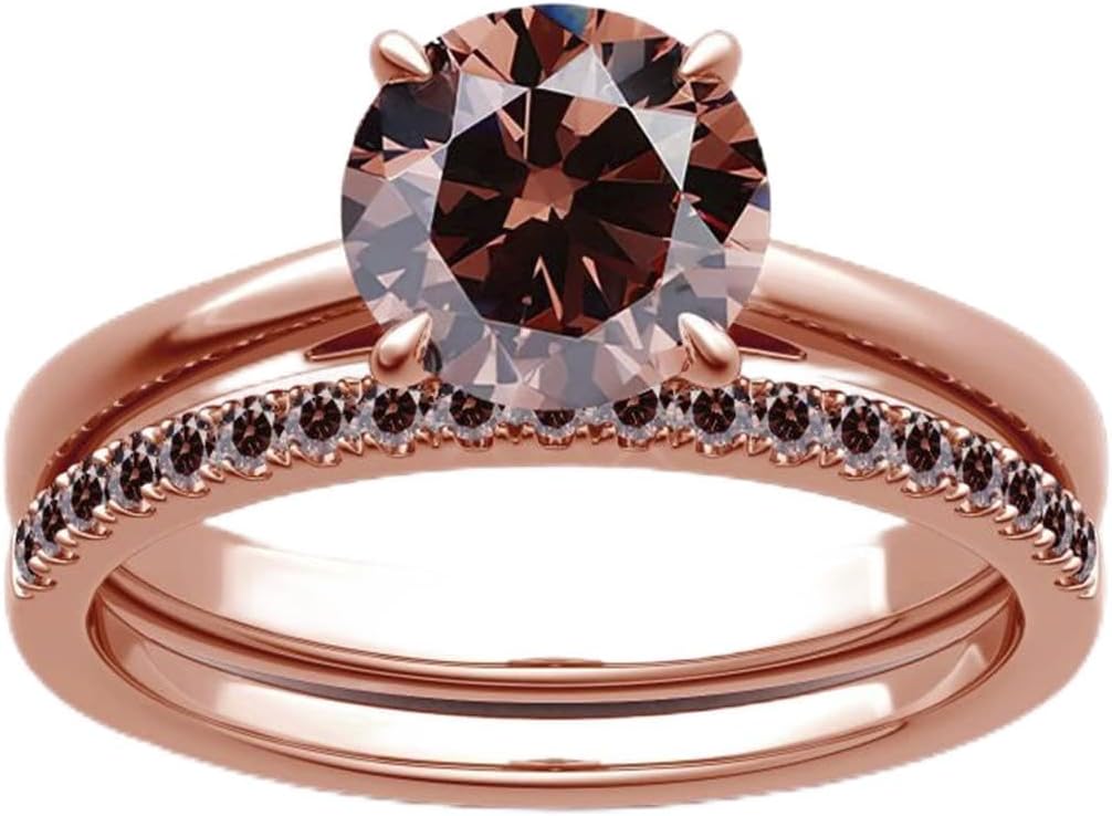 Jeulia 3.5ct Sterling Silver Wedding Ring Bridal Sets Classic Round Cut Anniversary Promise Jewelry with 0.35 ct Side Stone Brilliant Solitaire Band for Her with Gift Box