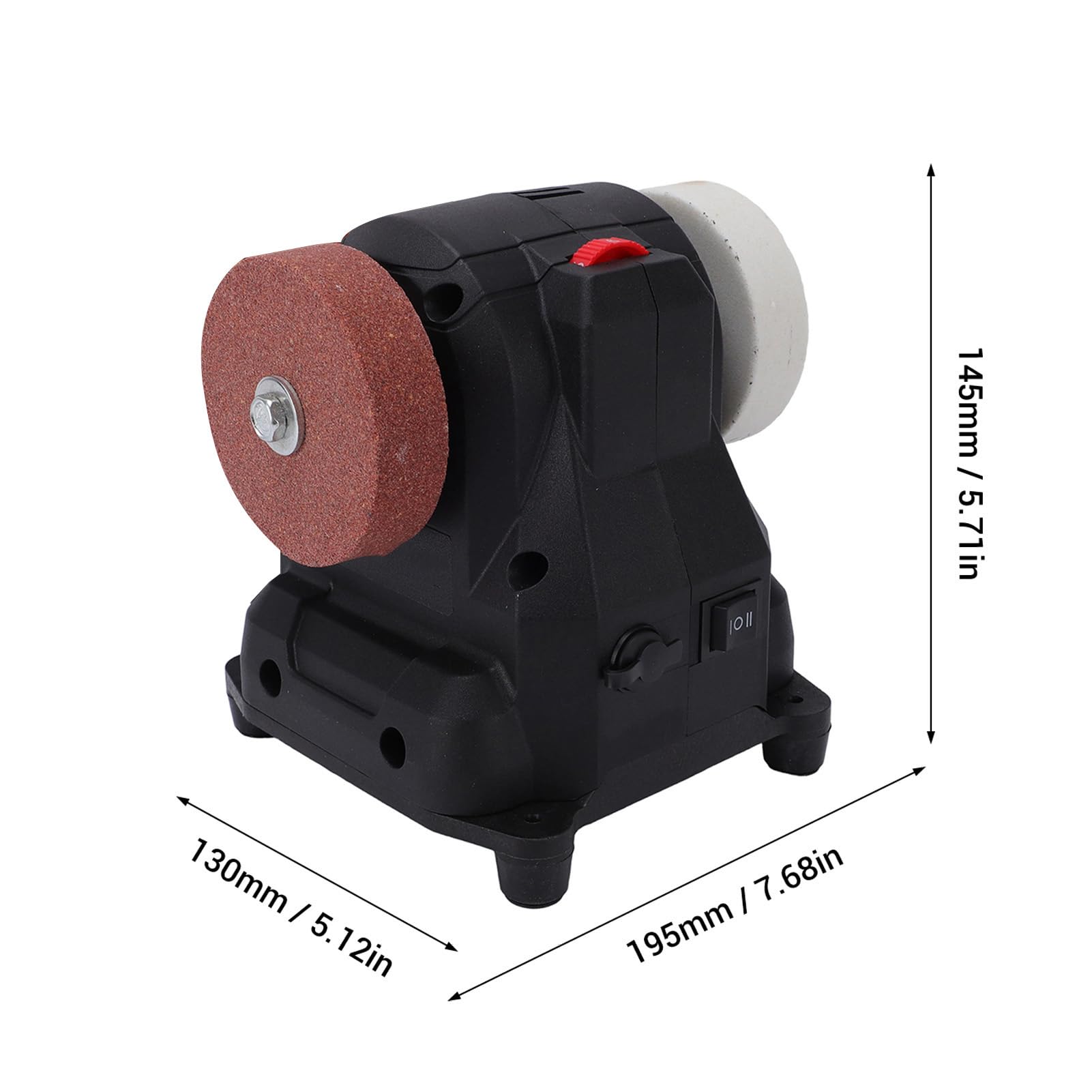 Fafeicy Mini Lijadora de Banco, Pulidora, 6 Engranajes, Apta para, Batería de 18 V, 21 V, Rectificadora Eléctrica para Joyería de Metal, Madera para Usuarios de Bricolaje,
