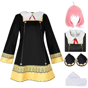 Anya Cosplay Costume Anya Outfits with Wig Headpiece Socks Halloween Carnival Party Anya Costume