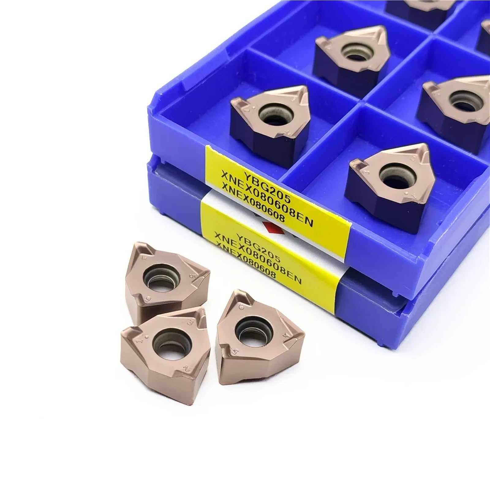 10 Piezas XNEX080608 XNEX 080608 EN Insertos De Carburo CNC De Avance Rápido, Insertos De Fresado, Herramientas De Torno CNC, Herramientas De Torno De Metal Para Acero Herramienta de Torno(YBG205 XNEX