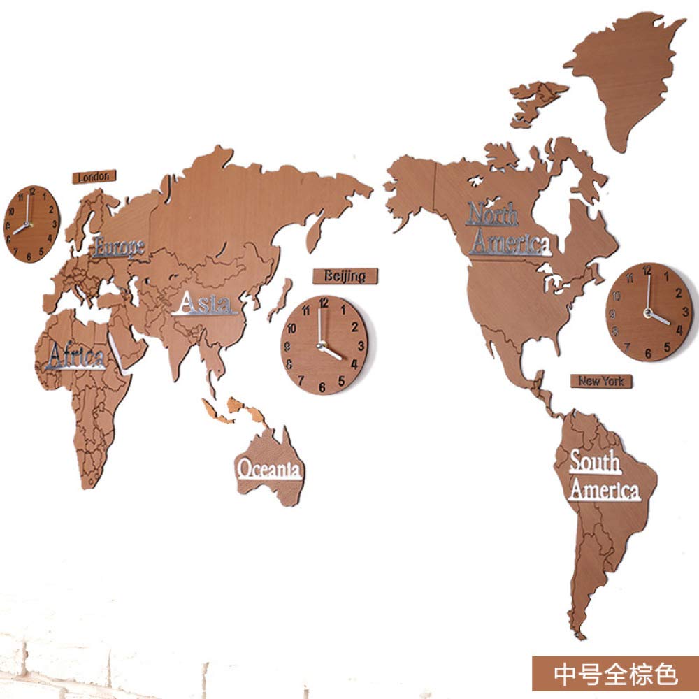 Buy zenggp World Map Wall Clock Wooden Wall Charts Wall Hangings For