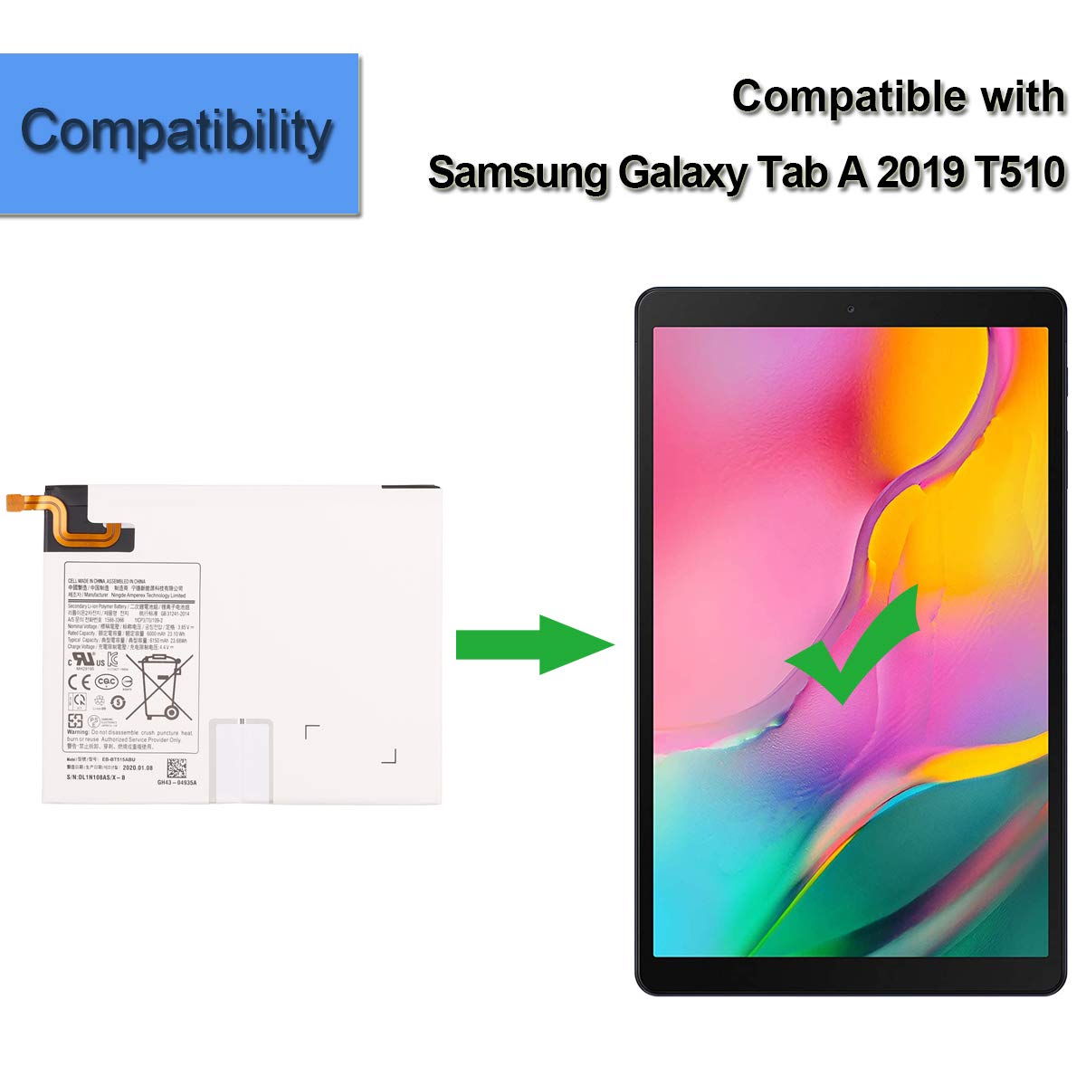Amazon.com: E-YIIVIIL Replacement Battery EB-BT515ABU Compatible