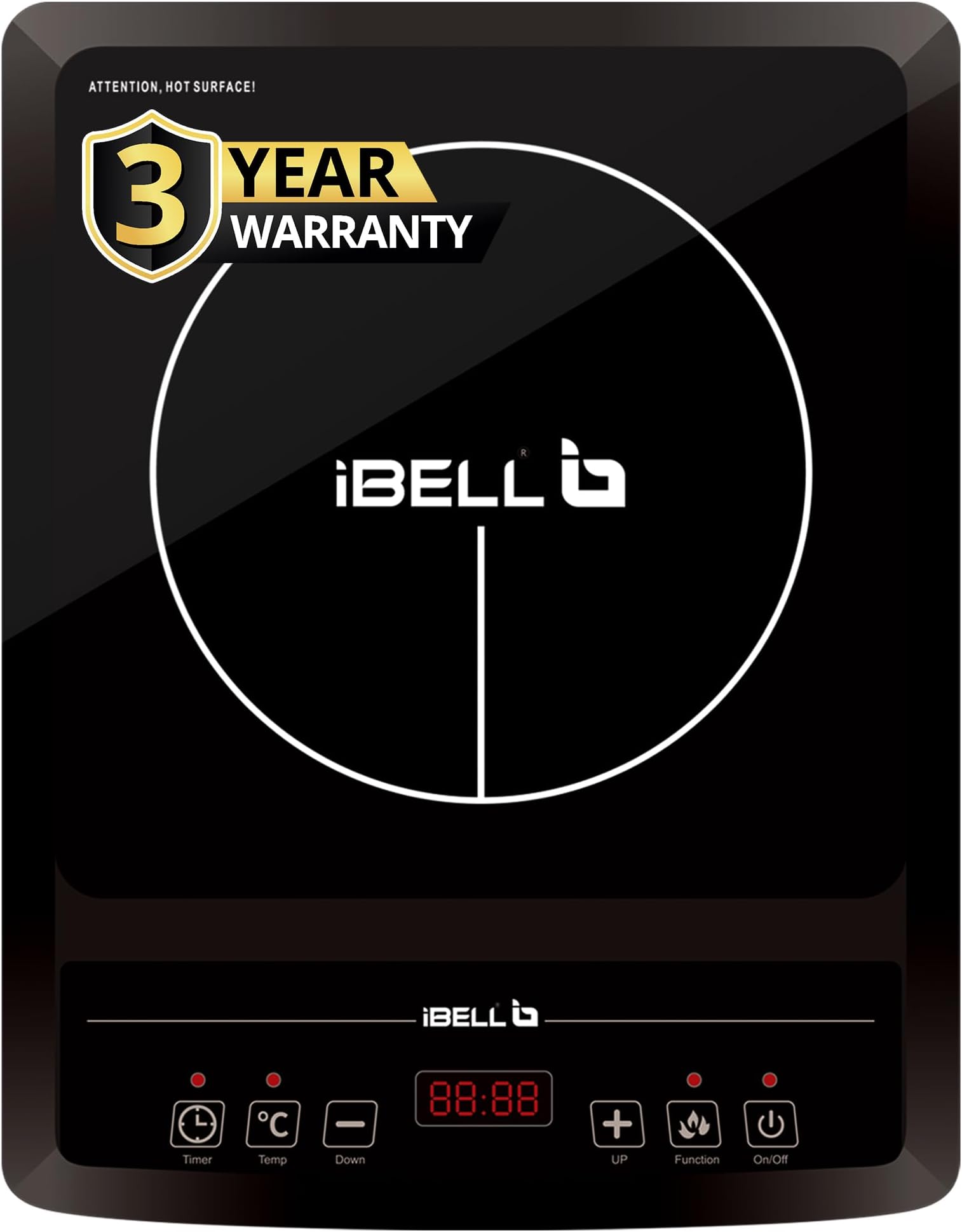 IBELL 30YO Induction Cooktop, 2000W, 3YEAR WARRANTY, Auto Shut Off, Overheat Protection [Black]