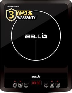 iBELL 30YO 2000W Induction Cooktop | 3-YEAR WARRANTY, Portable Electric Induction Cooker | Smart Touch Control | Fast Heating | Auto Shut-Off | Overheat Protection | Energy Efficient | Black |
