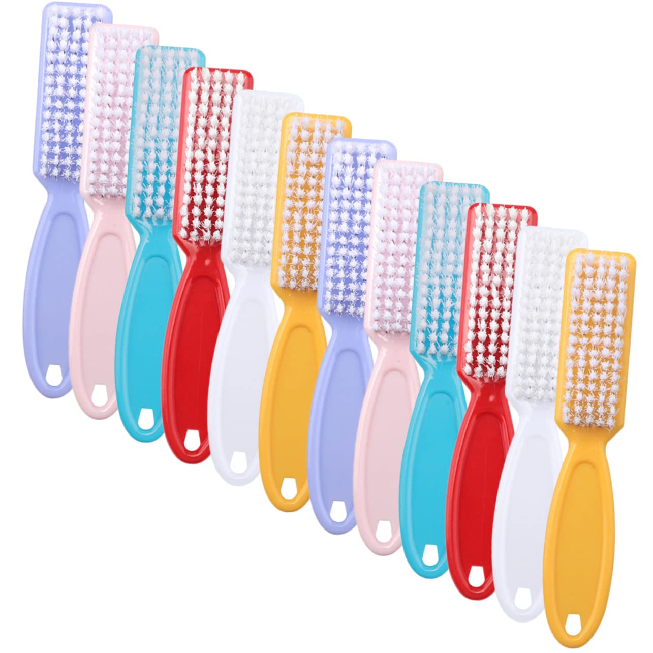 24pcs Multi-functional Handle Grip Nail Brush for Cleaning Fingernails and Toes Ergonomic Design for Manicure and Pedicure Random Colors