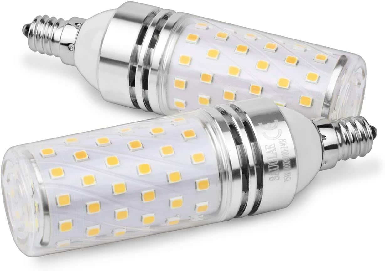 15W LED Bulbs, 120W Incandescent Bulbs Equivalent, 1500Lm, 3000K Warm White, E12 Small Edison Screw, Pack of 4