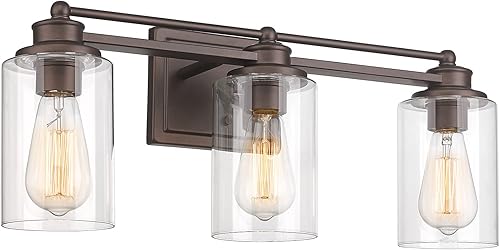Miniatura 13 de HWH - Lámpara de tocador cromada con 5 luces sobre espejo, lámpara de pared moderna para baño, 37 pulgadas, acabado cromado, 5HLT63B-5W CH
