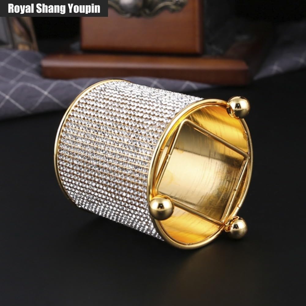 6-piece Zinc Alloy Coffee Spoon Set with Diamond Storage Box Set Cake Dessert Tea Spoon Cutlery Tube (A)