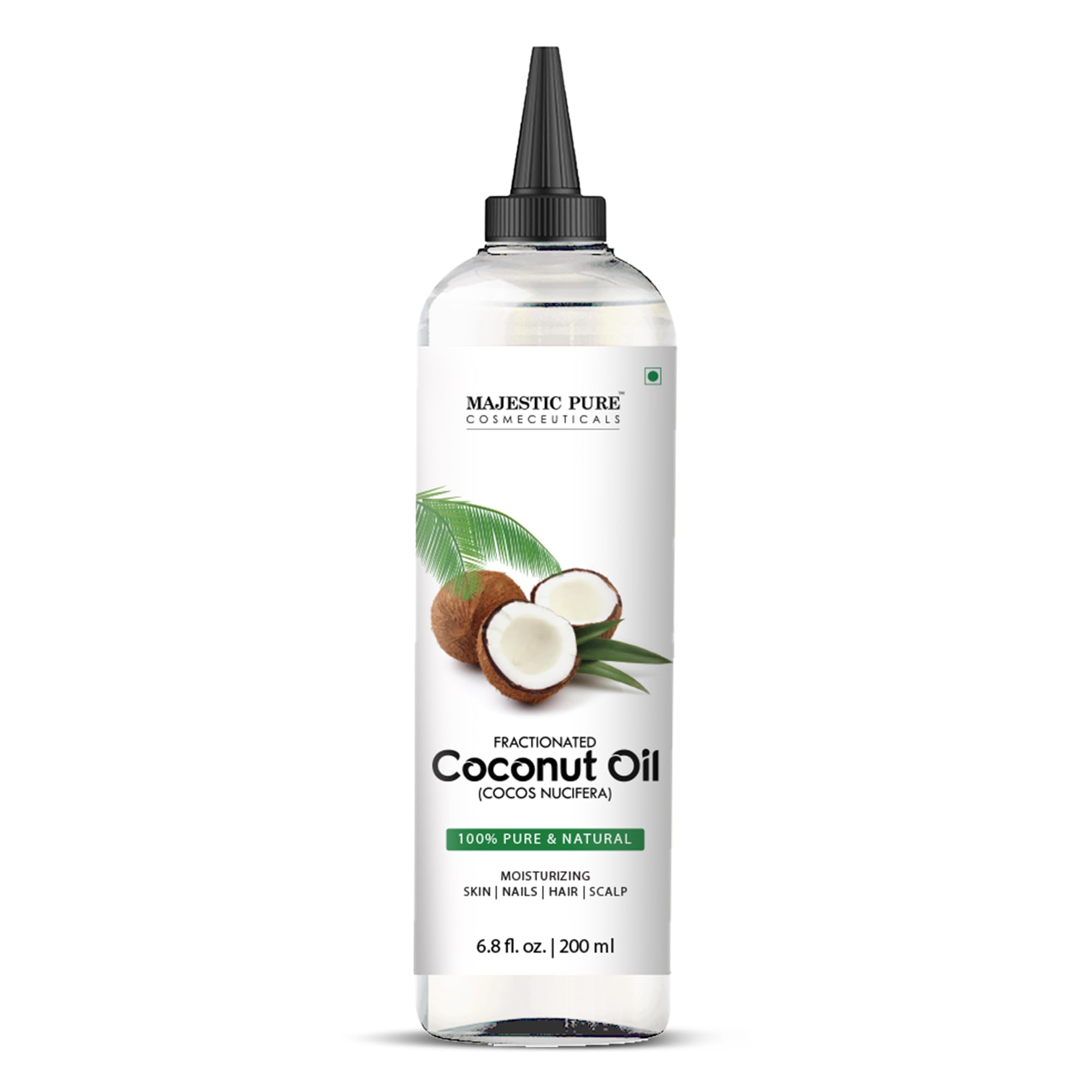 Majestic Pure Fractionated Coconut Oil, 100% Pure Body Oil - 6.8 Fl Oz